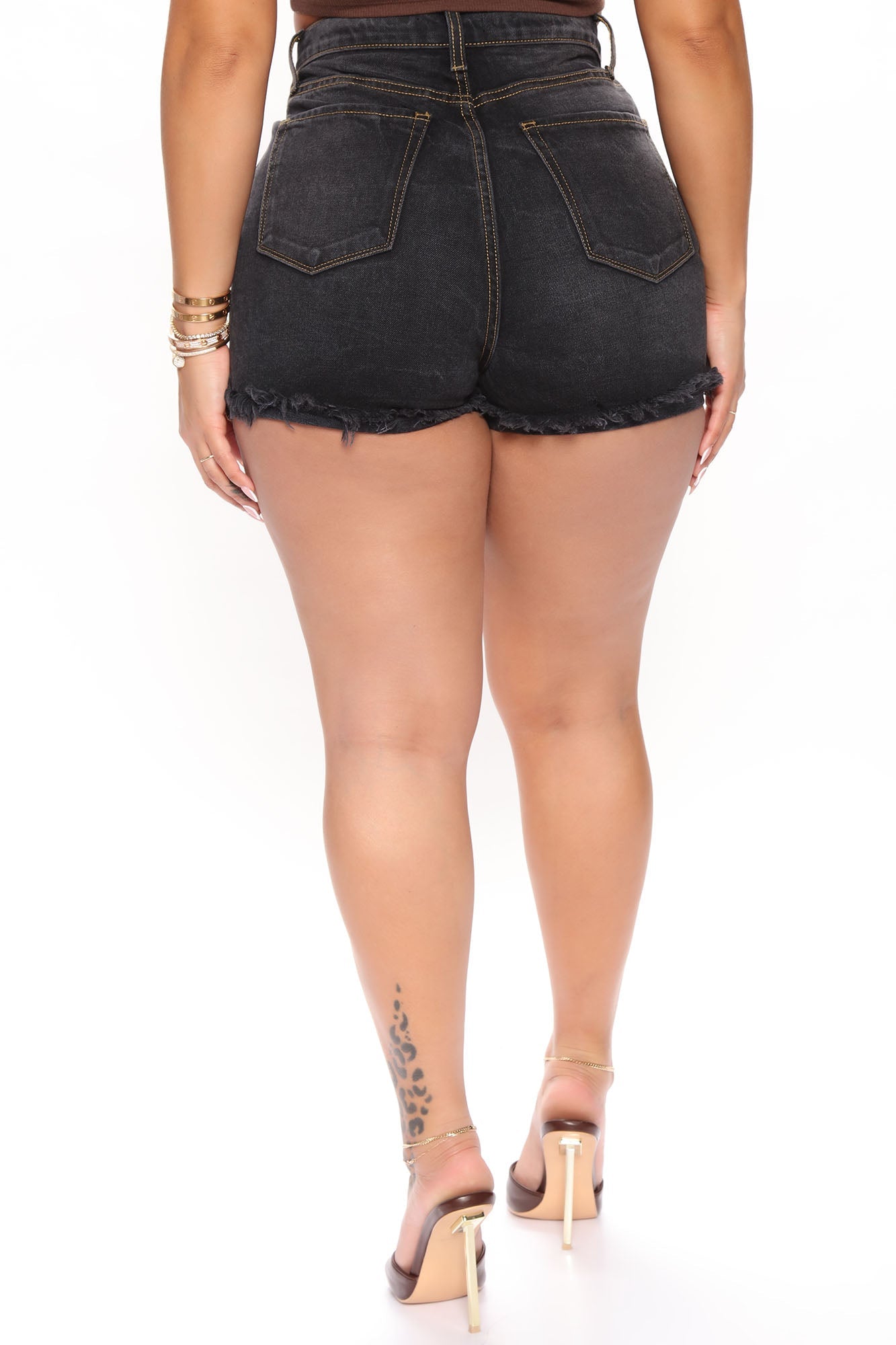 Take Me Away High Rise Denim Shorts - Black Ins Street