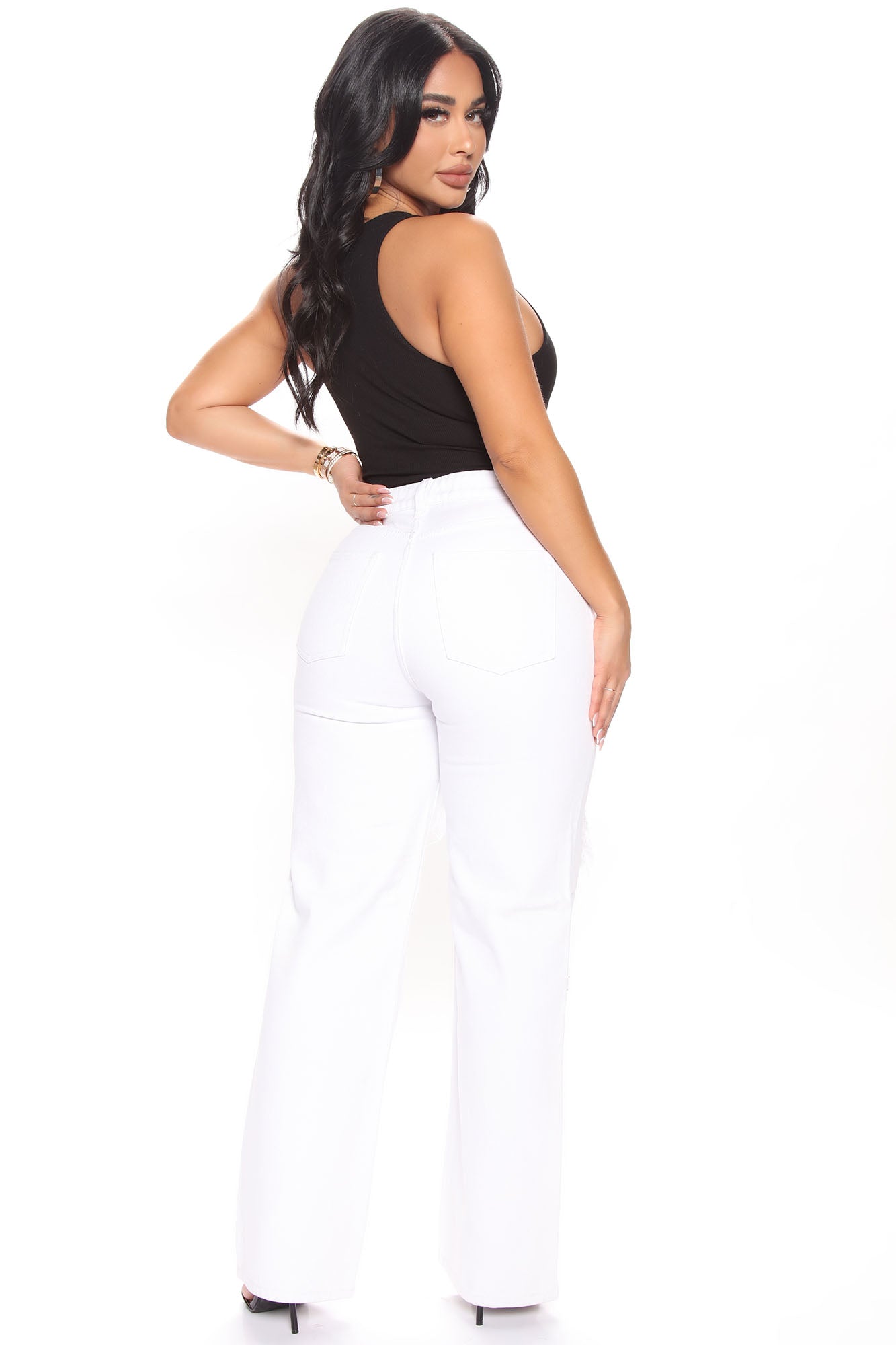 Go Bestie Ripped Straight Leg Jeans - White Ins Street