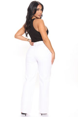 Go Bestie Ripped Straight Leg Jeans - White Ins Street