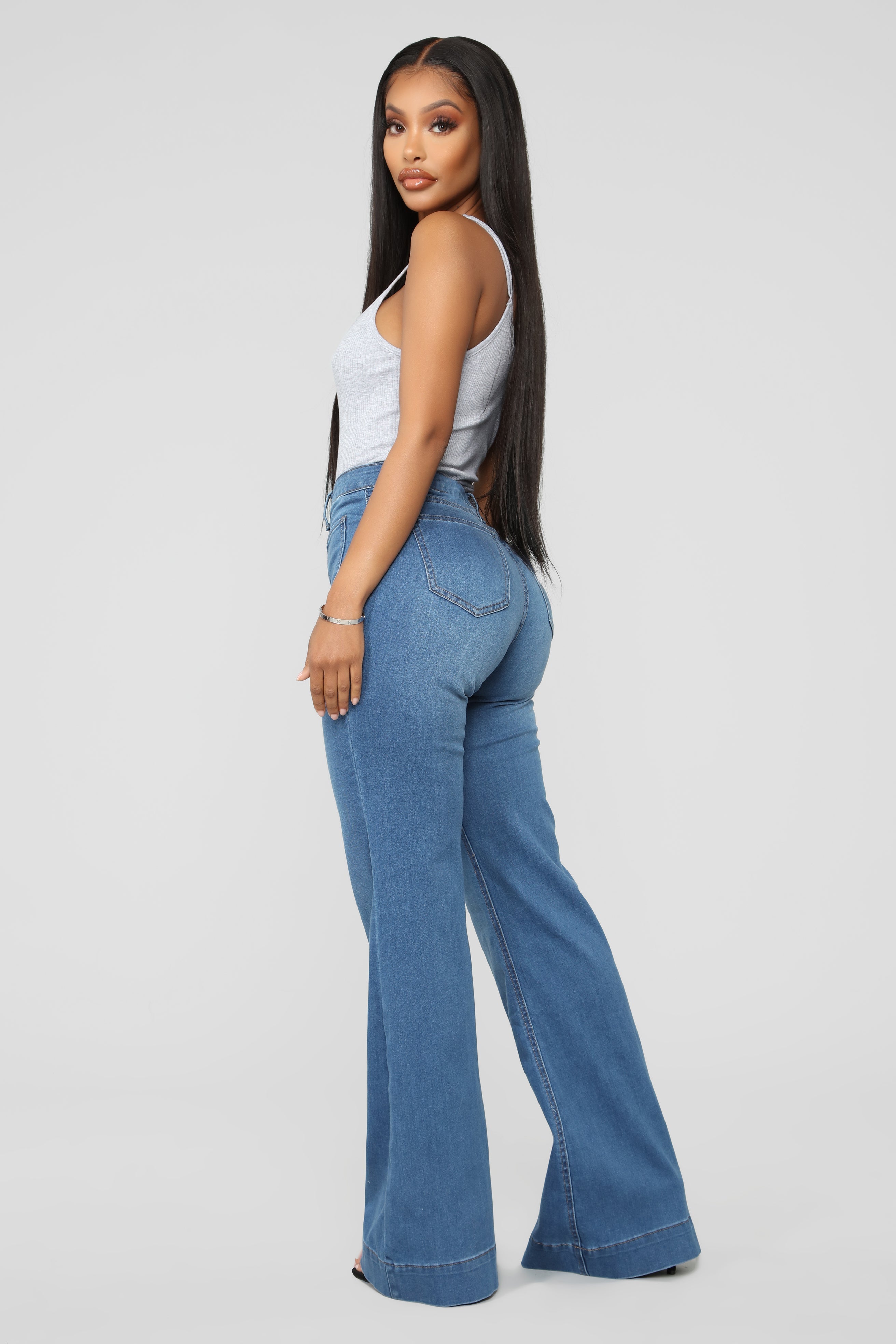 Skyscraper Denim Jeans - Medium Blue Wash Ins Street