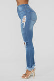Back To It Ankle Jeans - Medium Blue Wash Ins Street
