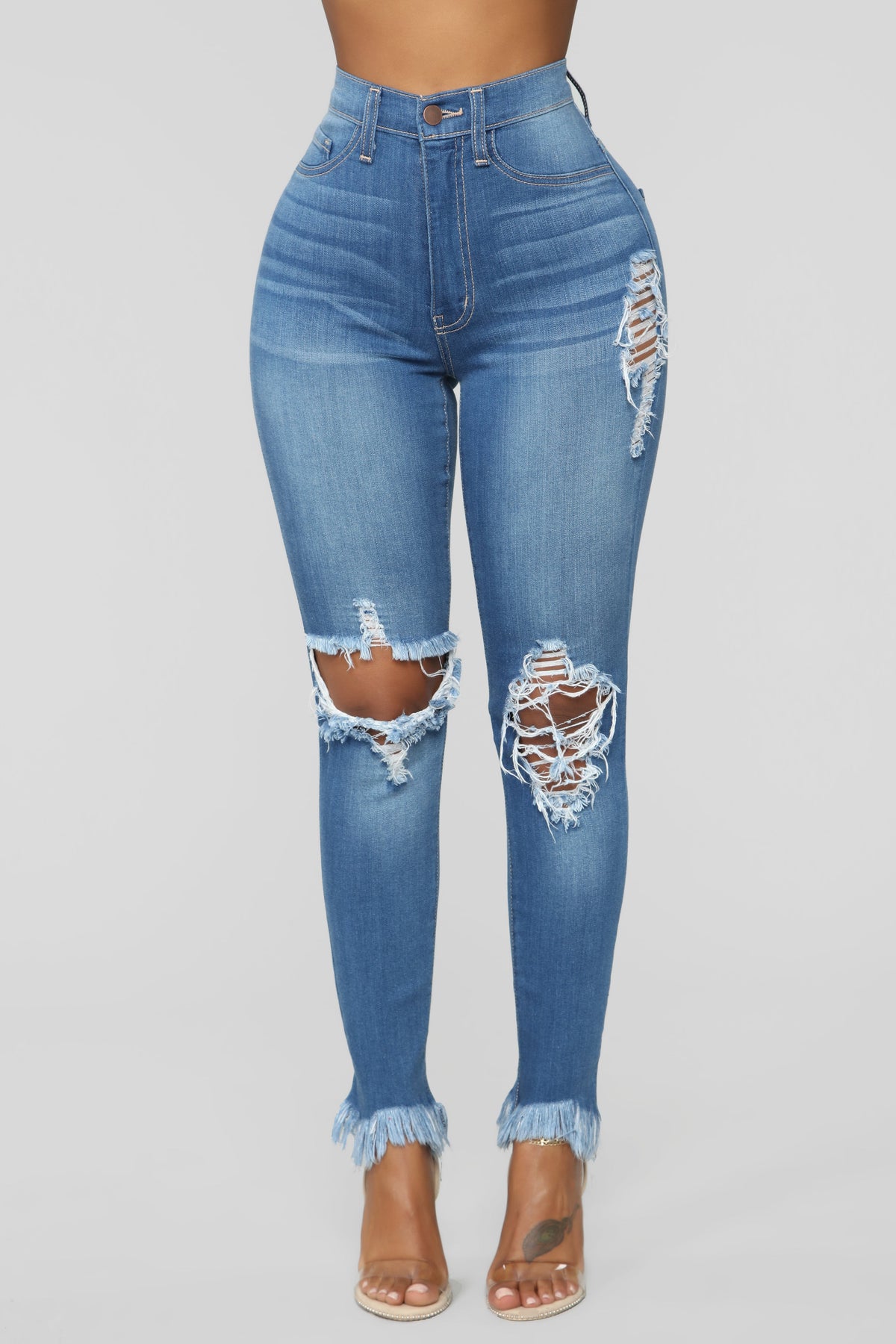 Back To It Ankle Jeans - Medium Blue Wash Ins Street