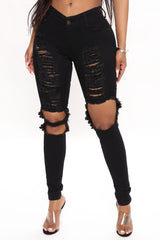 Bold Statement Skinny Jeans - Black Ins Street