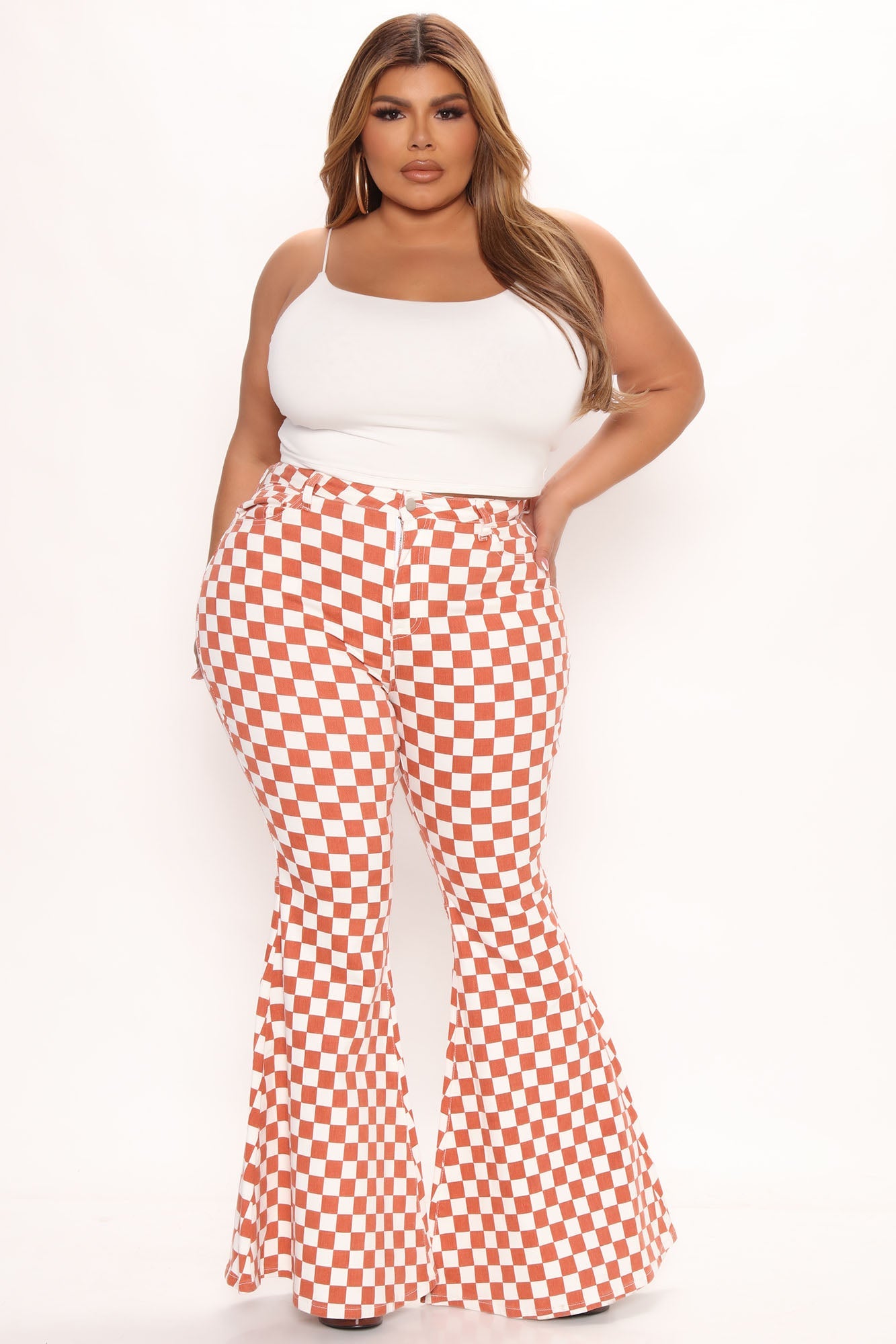 Big Race Extreme Flare Leg Jeans - Rust Ins Street