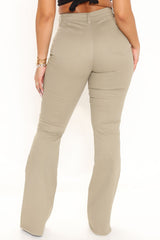 Valentina High Rise Flare Jeans - Khaki Ins Street