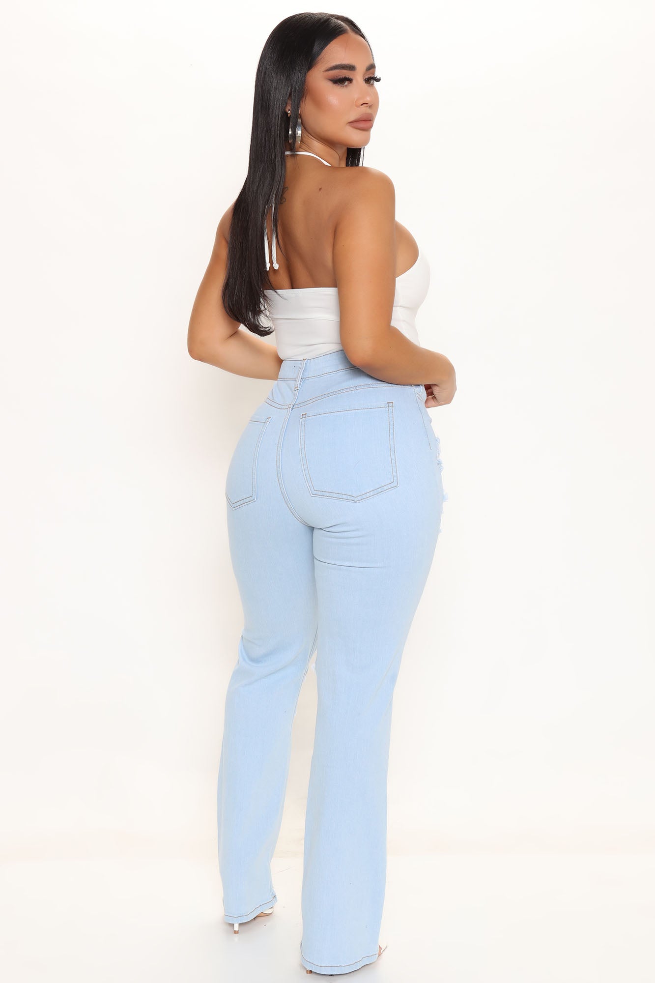 Reminding Me High Rise Straight Leg Jeans - Light Blue Wash – InsStreet