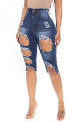 Can't Help It Bermuda Shorts - Dark Wash Ins Street