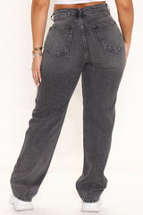 The Crossover Straight Leg Jeans - Black Ins Street