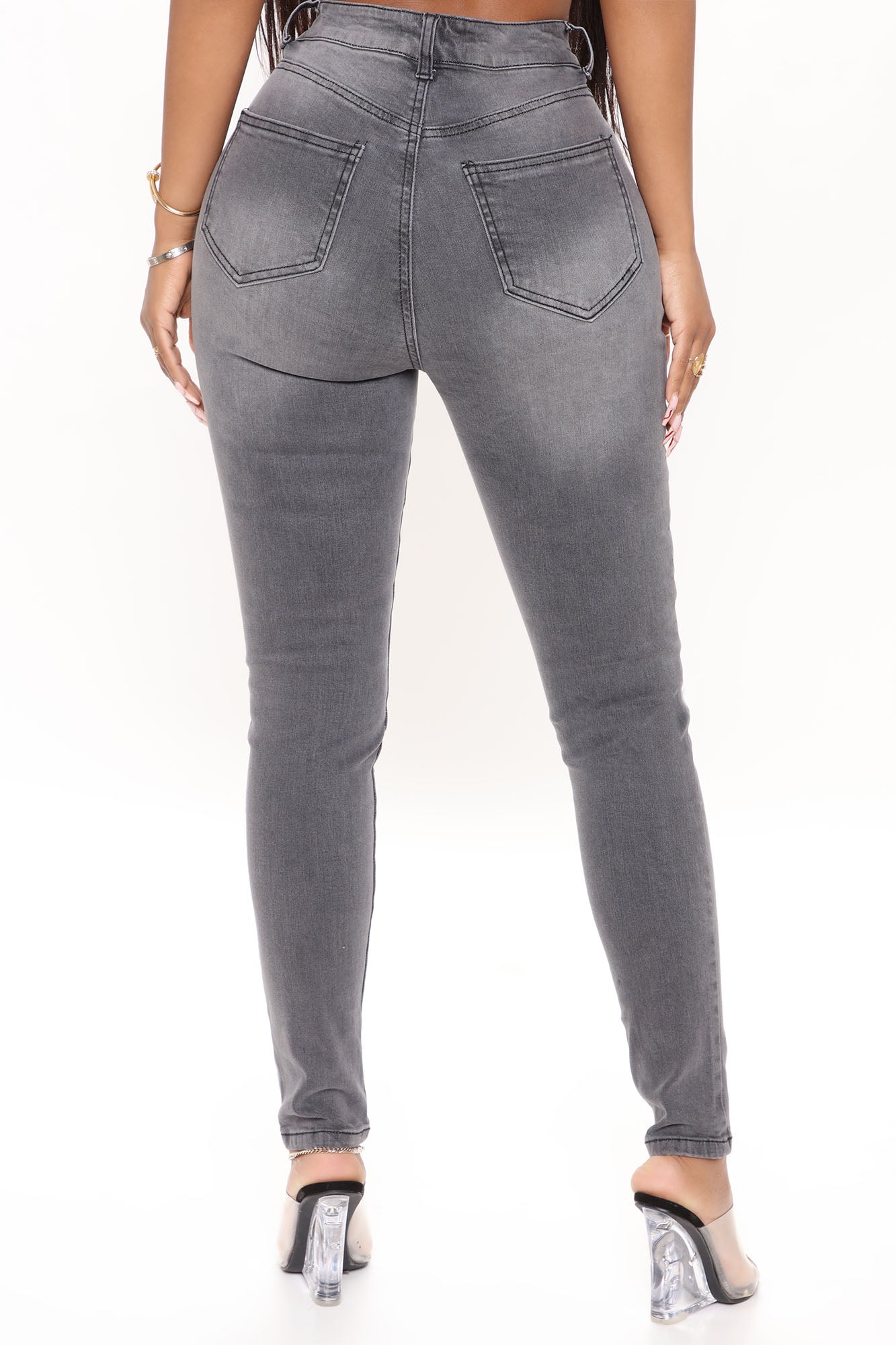 Conquer Your Fears Ripped Skinny Jeans - Grey Ins Street