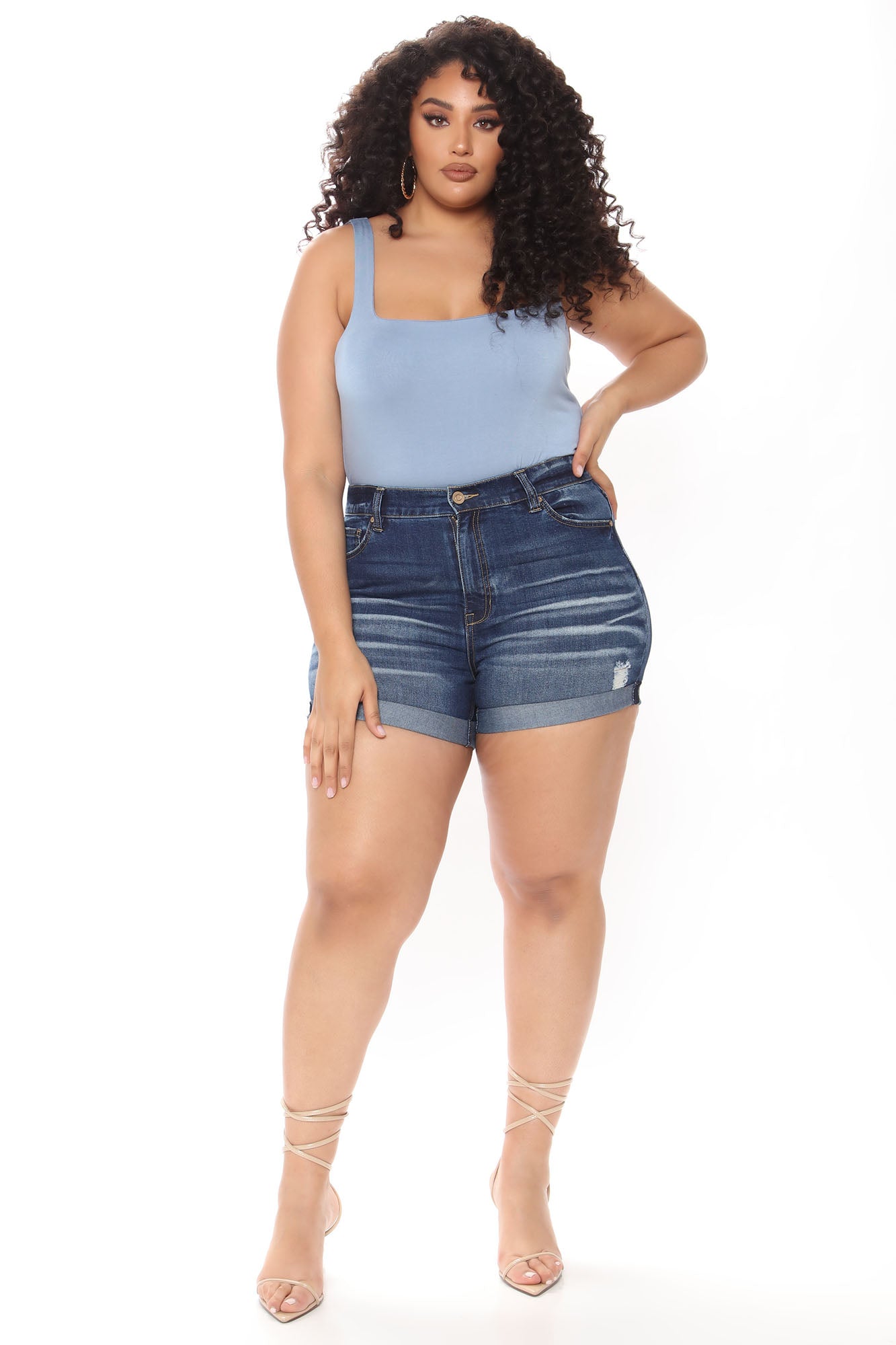 Jules Mid Rise Denim Shorts - Dark Wash Ins Street