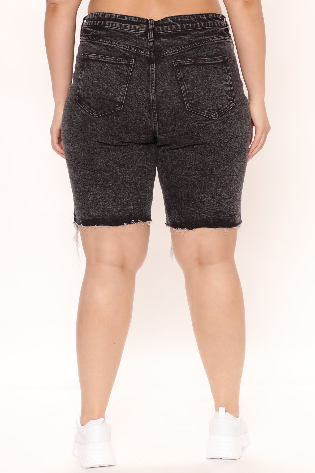 Feel The Same Stretch Bermuda Shorts - Acid Wash Black Ins Street