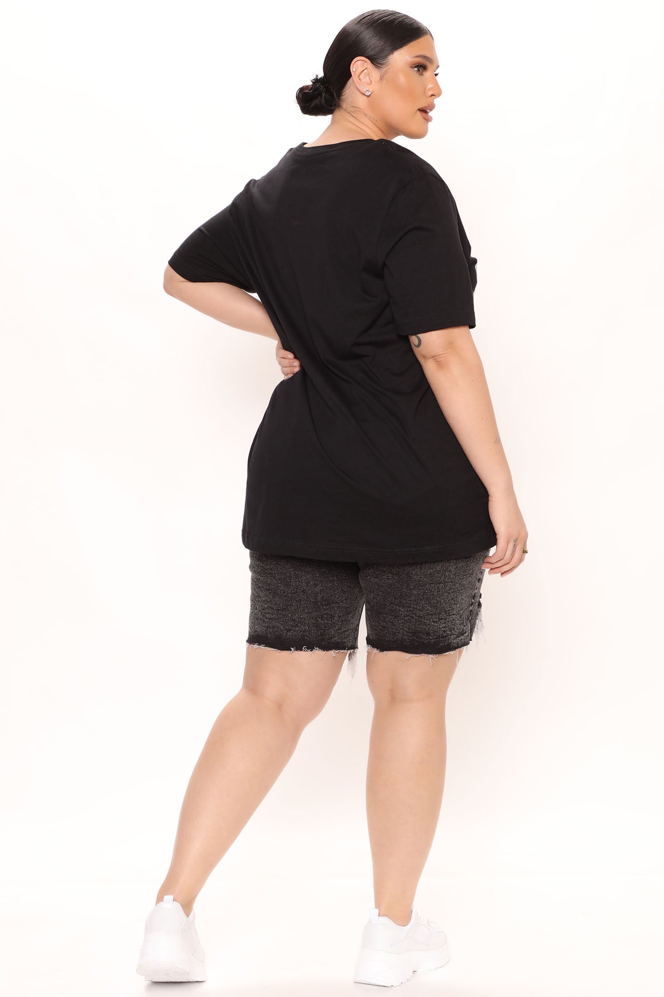 Feel The Same Stretch Bermuda Shorts - Acid Wash Black Ins Street