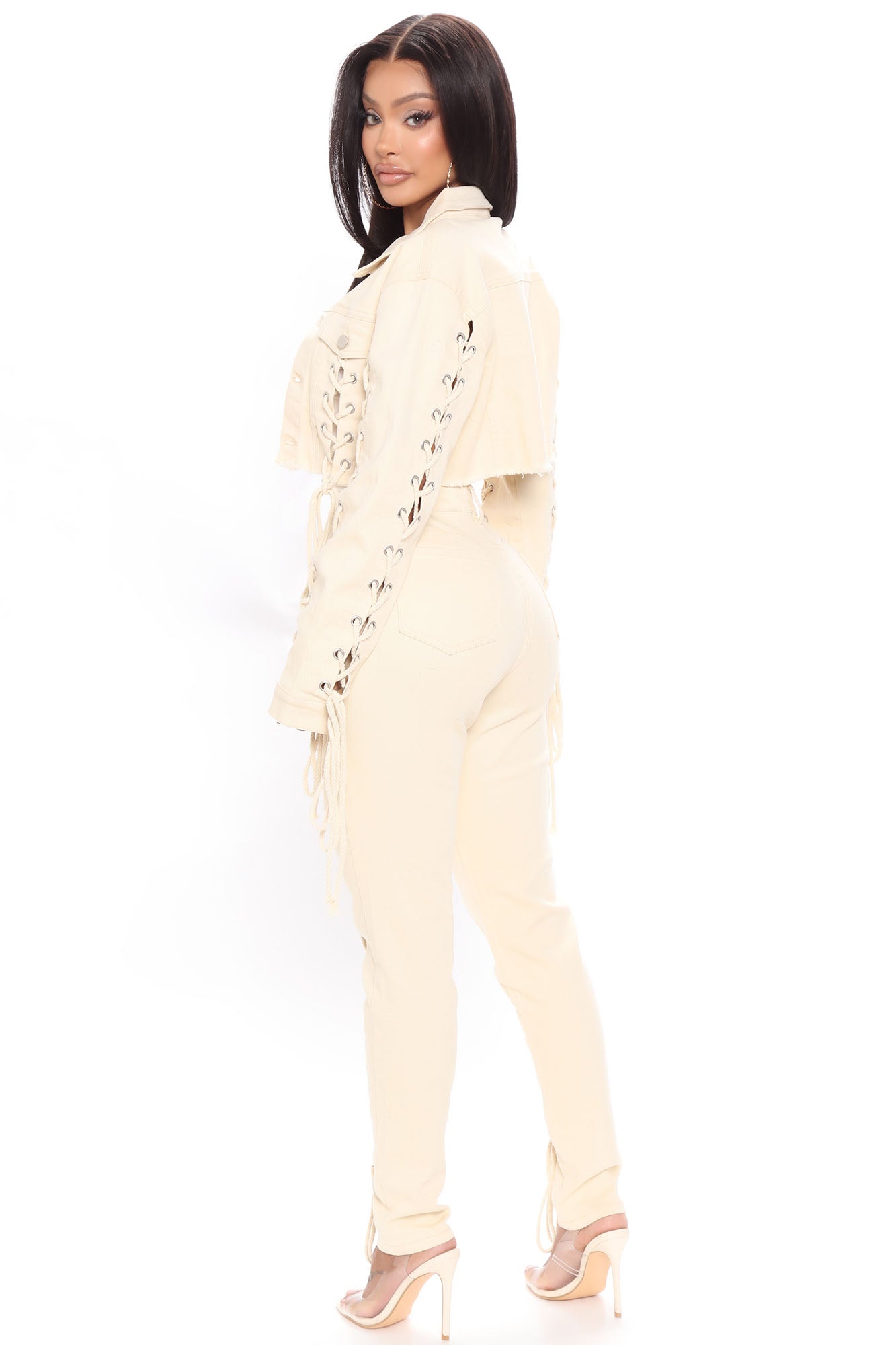 Can't Keep Up Skinny Jeans - Cream Ins Street