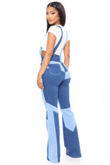 Boogie Wonderland Patchwork Denim Overalls - Blue/combo Ins Street