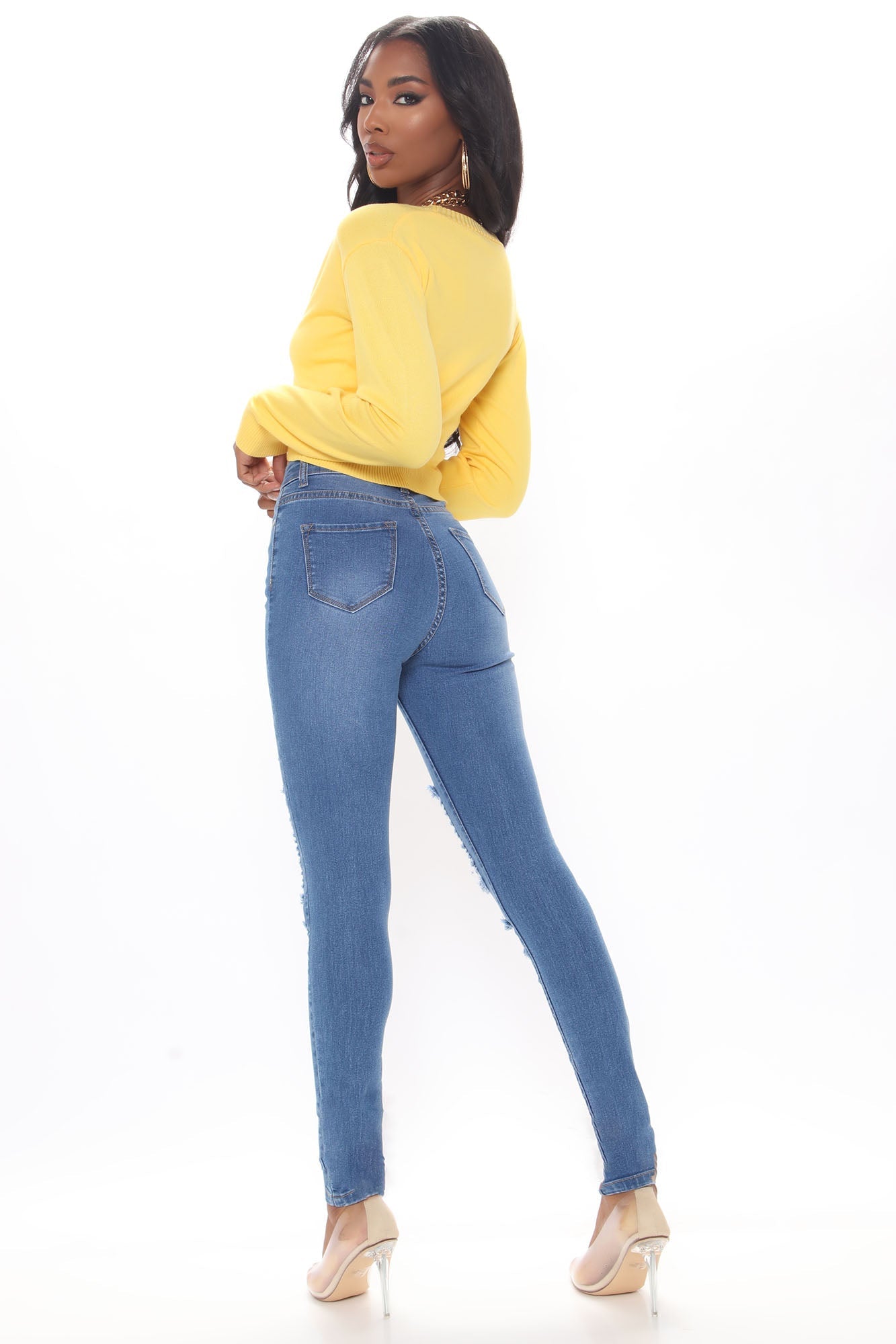 Tall Tempe Distressed Jeans - Medium Blue Wash Ins Street