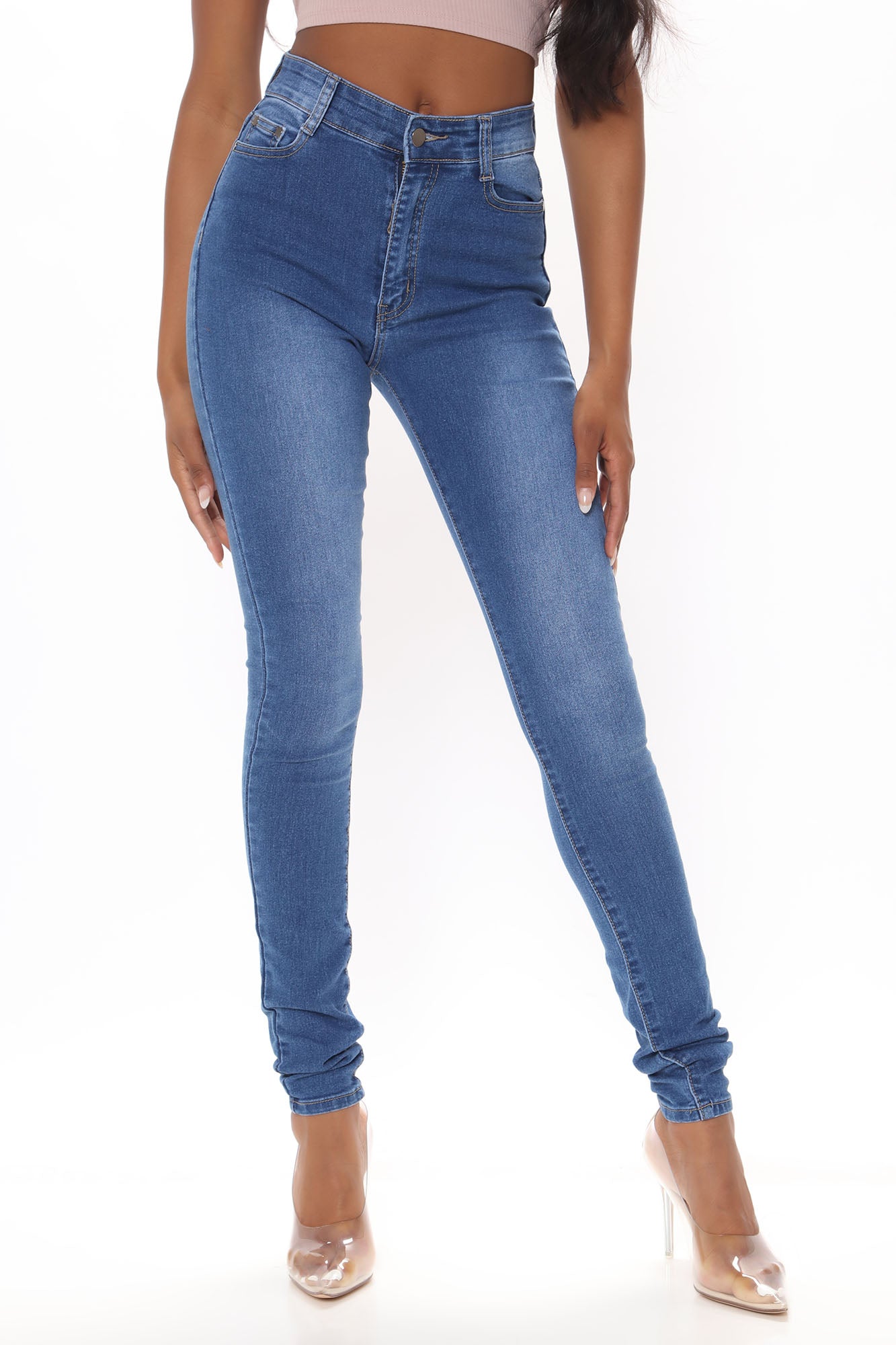 Tall Isabella High Waisted Skinny Jeans - Medium Blue Wash – InsStreet