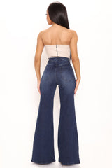 Love Letters Recycled High Waist Wide Leg Jeans - Dark Wash Ins Street