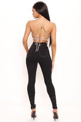 Can't Tie Me Down High Rise Skinny Jeans - Black Ins Street
