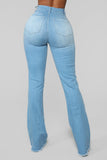 Valentina High Rise Flare Jeans - Light Blue Wash Ins Street