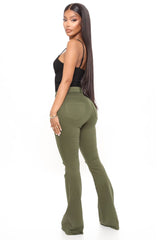 Here To Stay Flare Jeans - Olive Ins Street