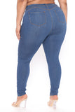Classic Beauty Skinny Jeans - Medium Blue Wash Ins Street