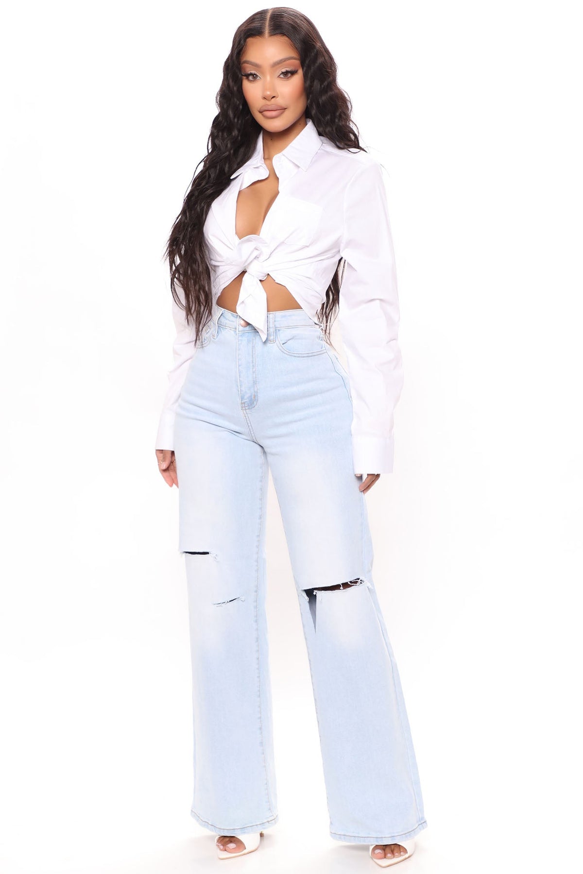 Not Your Girl Ripped Jeans - Light Blue Wash (Copy) Ins Street
