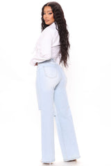 Not Your Girl Ripped Jeans - Light Blue Wash (Copy) Ins Street