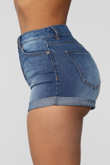 Try To Keep Up Denim Shorts - Dark Denim Ins Street