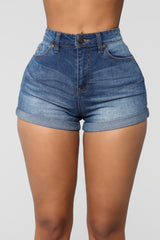 Try To Keep Up Denim Shorts - Dark Denim Ins Street