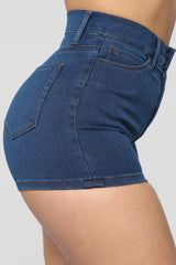 Do Me A Solid Denim Shorts - Dark Denim Ins Street