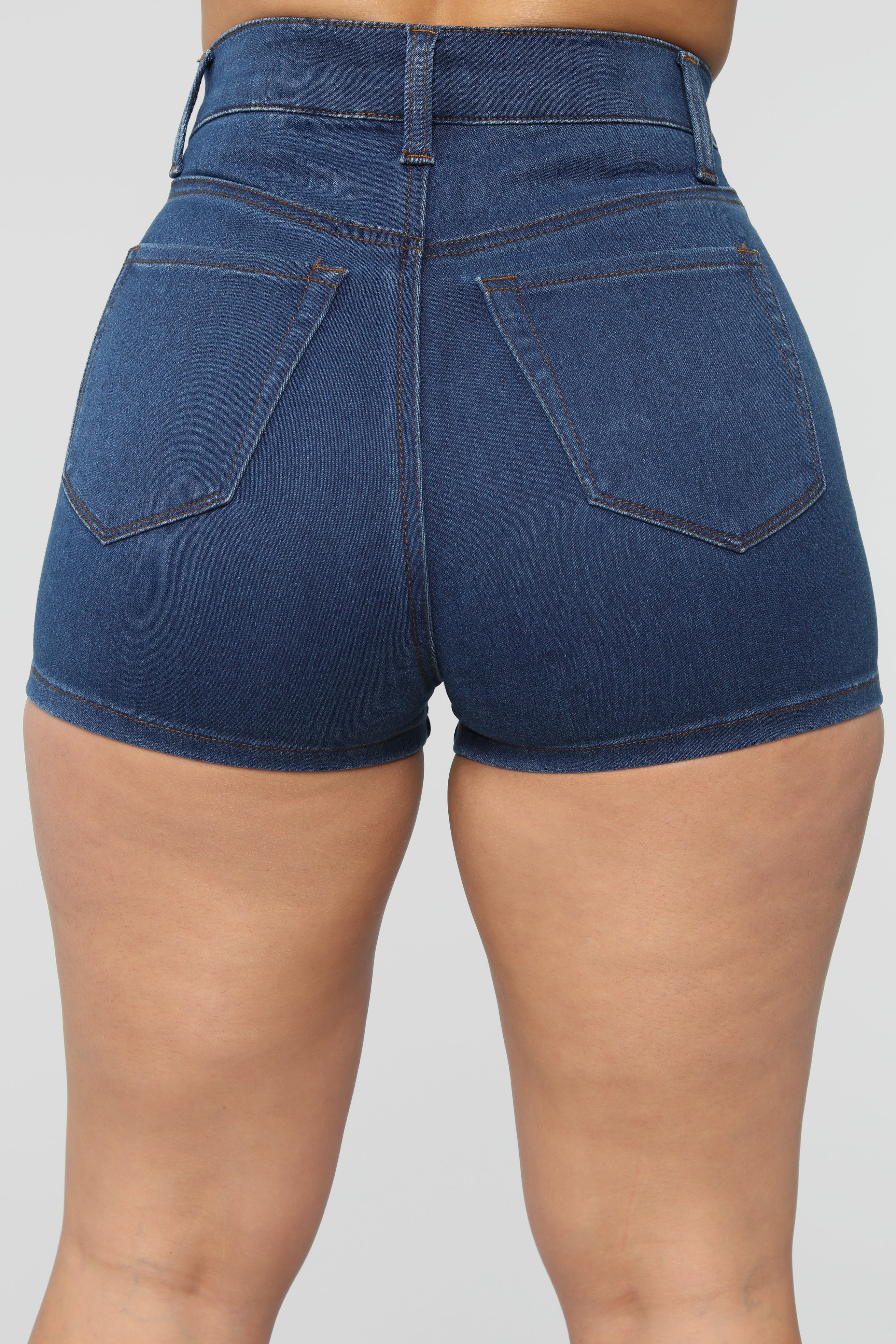 Do Me A Solid Denim Shorts - Dark Denim Ins Street
