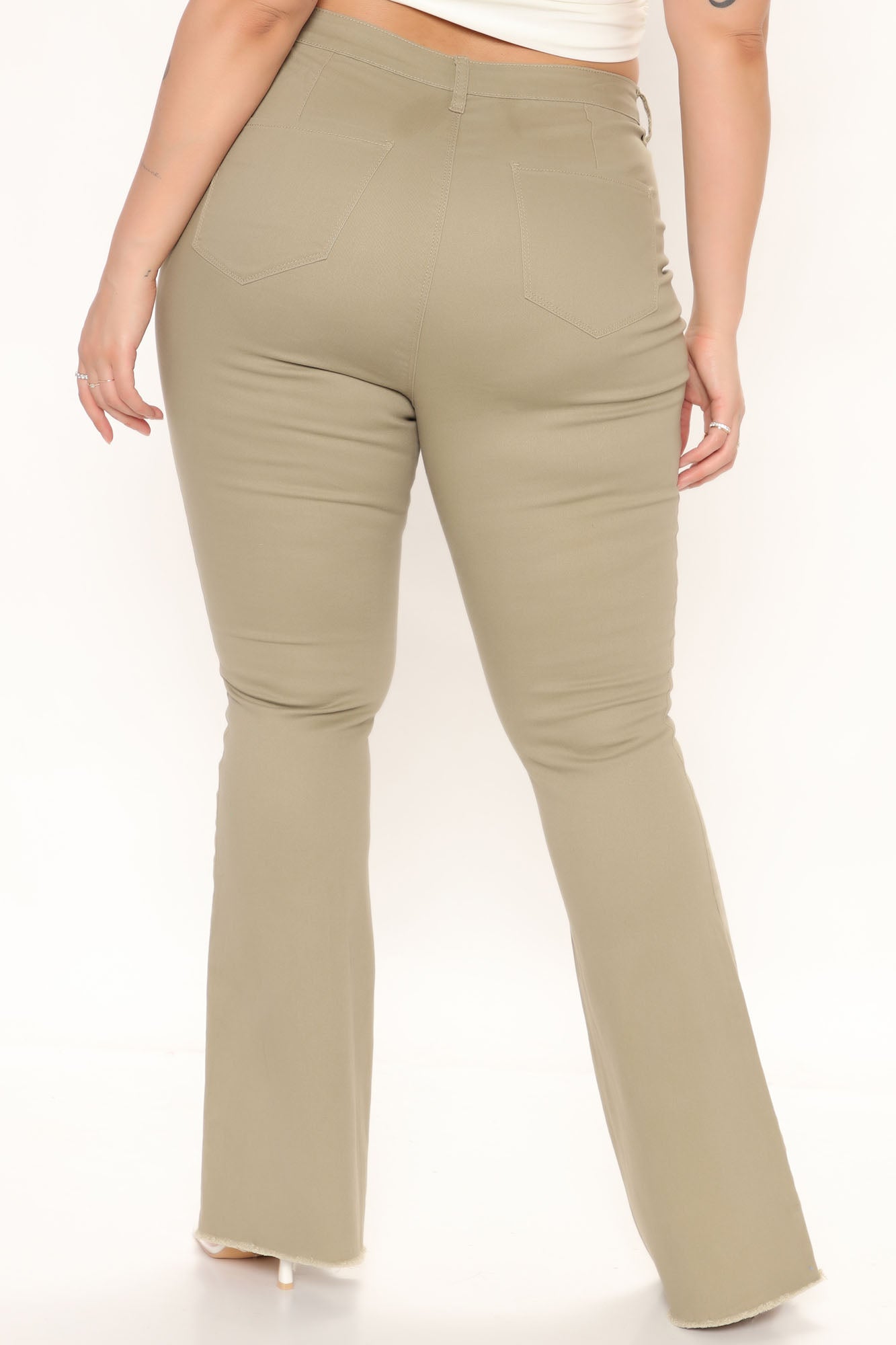 Valentina High Rise Flare Jeans - Khaki Ins Street