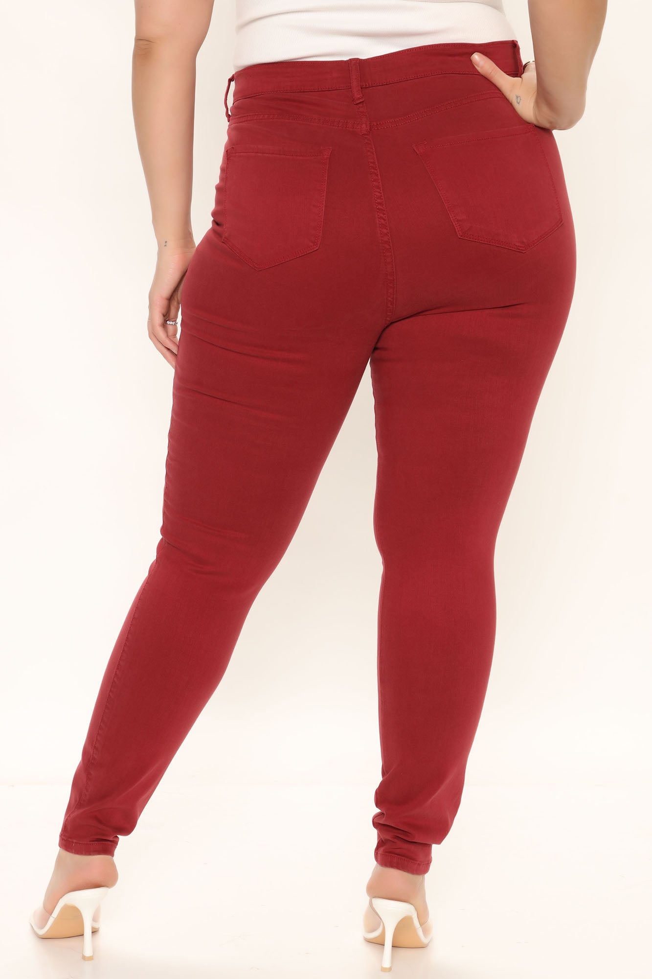 Classic High Waist Skinny Jeans - Wine Ins Street
