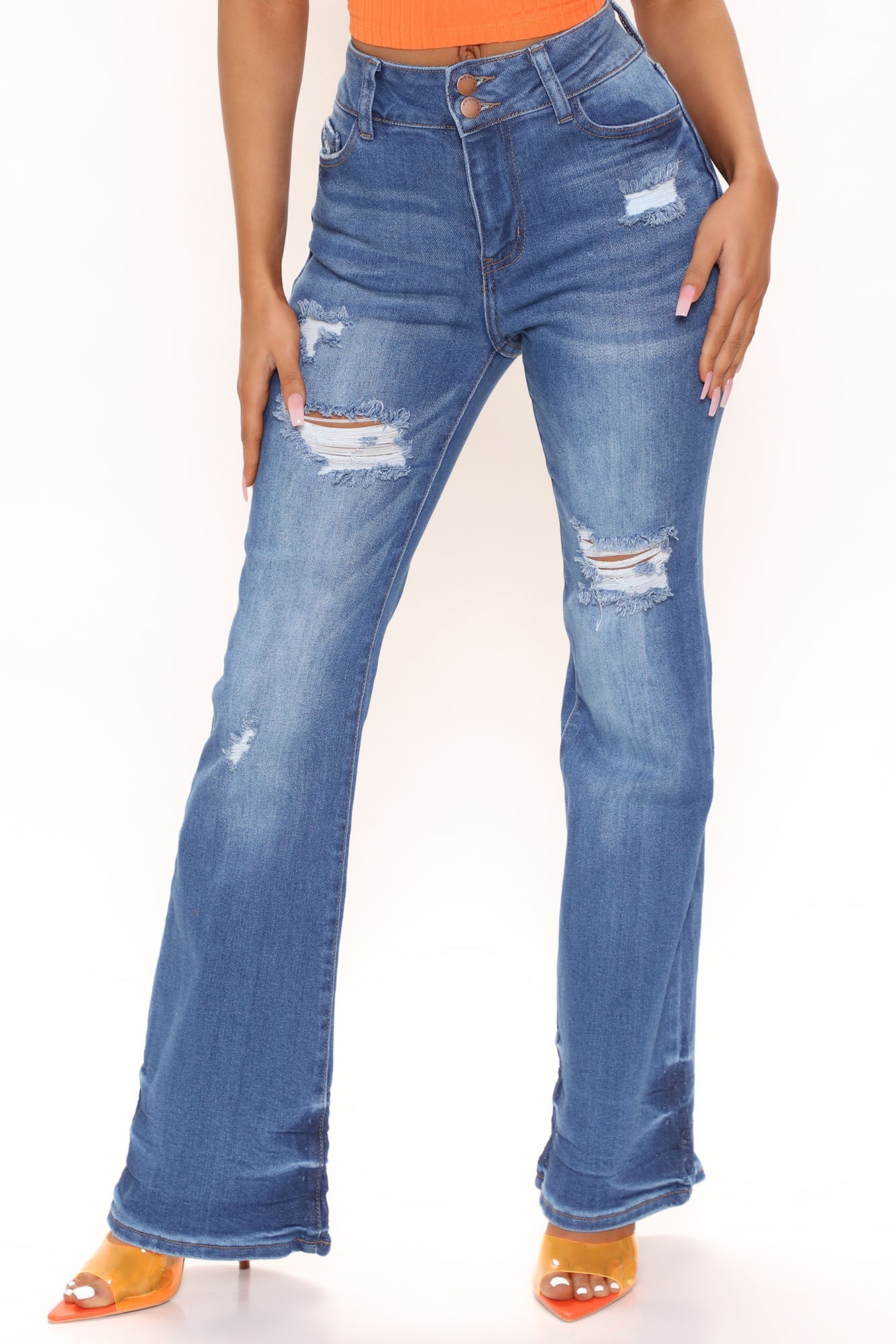 Daria Distressed Bootcut Jeans - Medium Wash Ins Street