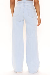 Long Nights Wide Leg Jeans - Light Blue Wash Ins Street