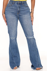Mind Reader High Rise Stretch Flare Jeans - Medium Wash Ins Street