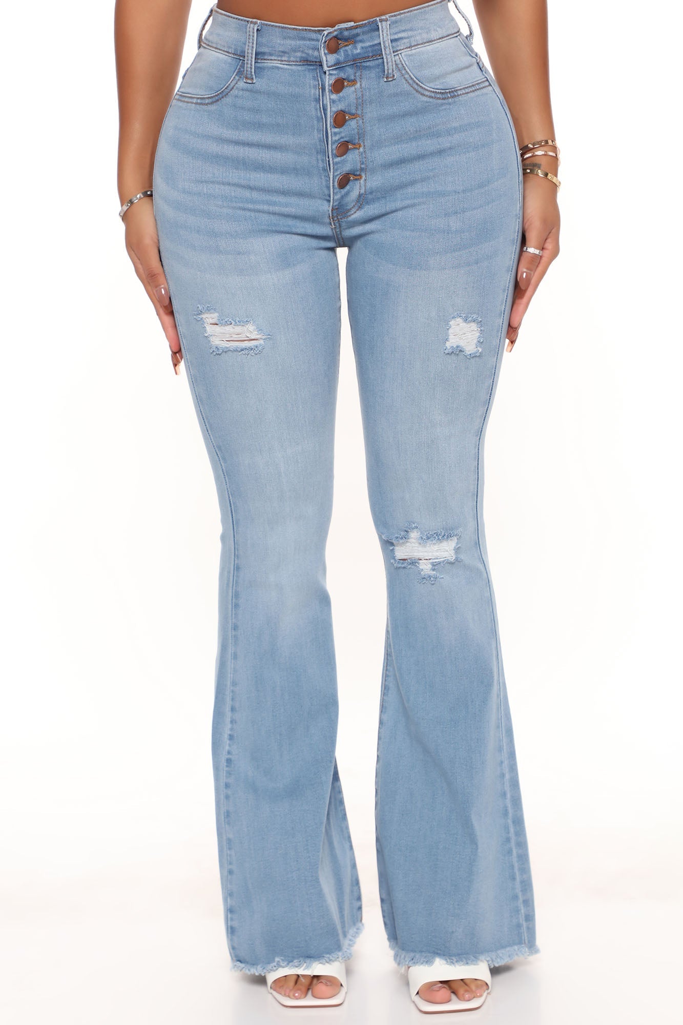 So Vain Flare Jeans - Light Blue Wash Ins Street