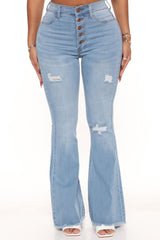 So Vain Flare Jeans - Light Blue Wash Ins Street