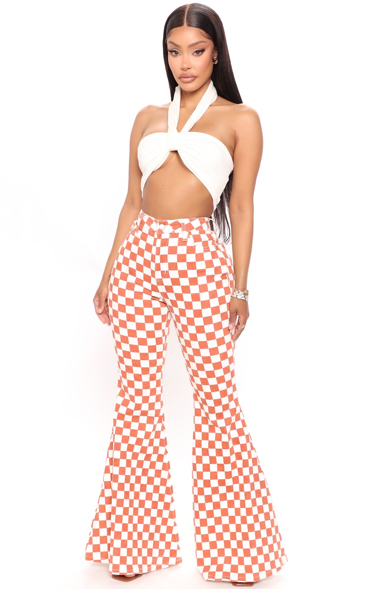 Big Race Extreme Flare Leg Jeans - Rust Ins Street