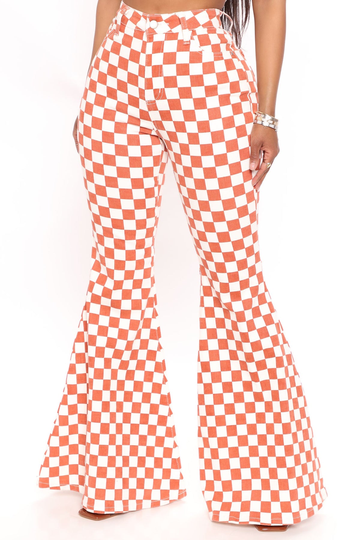 Big Race Extreme Flare Leg Jeans - Rust Ins Street