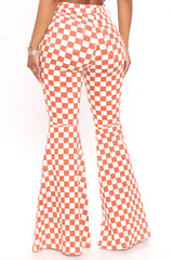 Big Race Extreme Flare Leg Jeans - Rust Ins Street