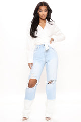 90's Ombre High Rise Boyfriend Jeans - Light Blue Wash Ins Street