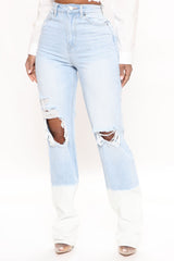 90's Ombre High Rise Boyfriend Jeans - Light Blue Wash Ins Street