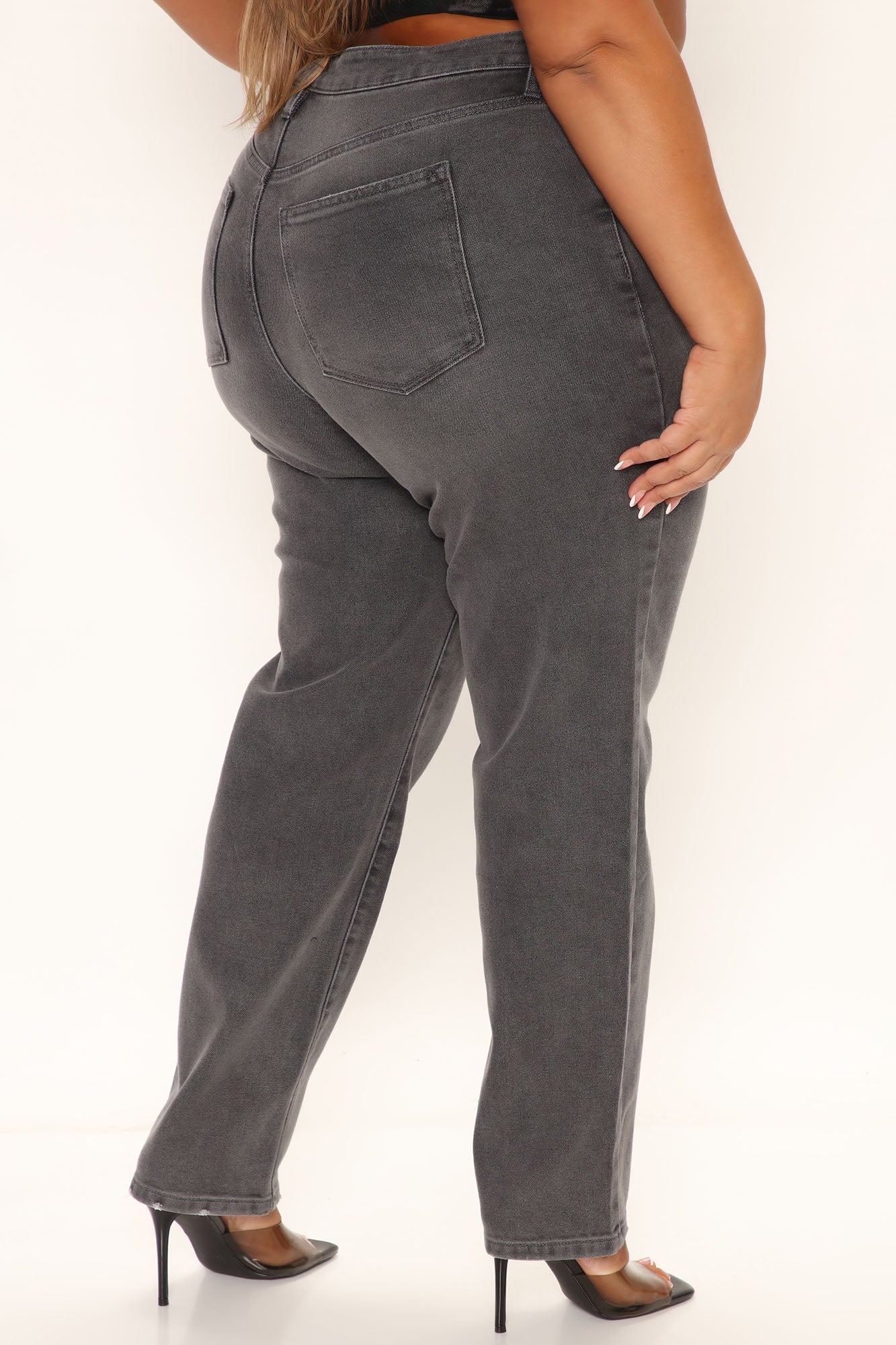 Say What You Mean Mom Jeans - Grey Ins Street