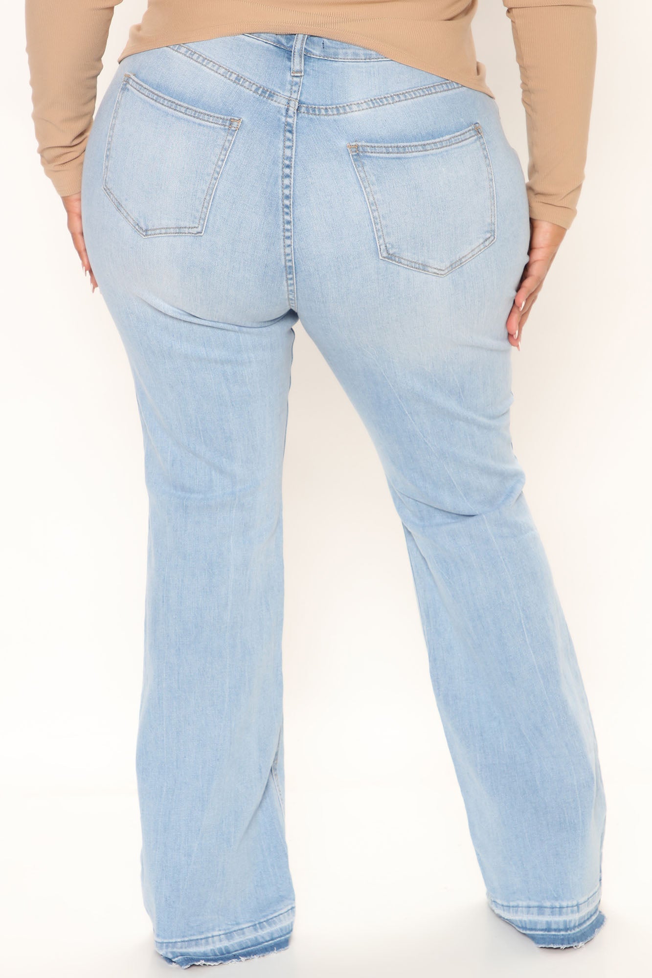 Road Tripper Ripped Stretch Flare Jeans - Light Blue Wash Ins Street