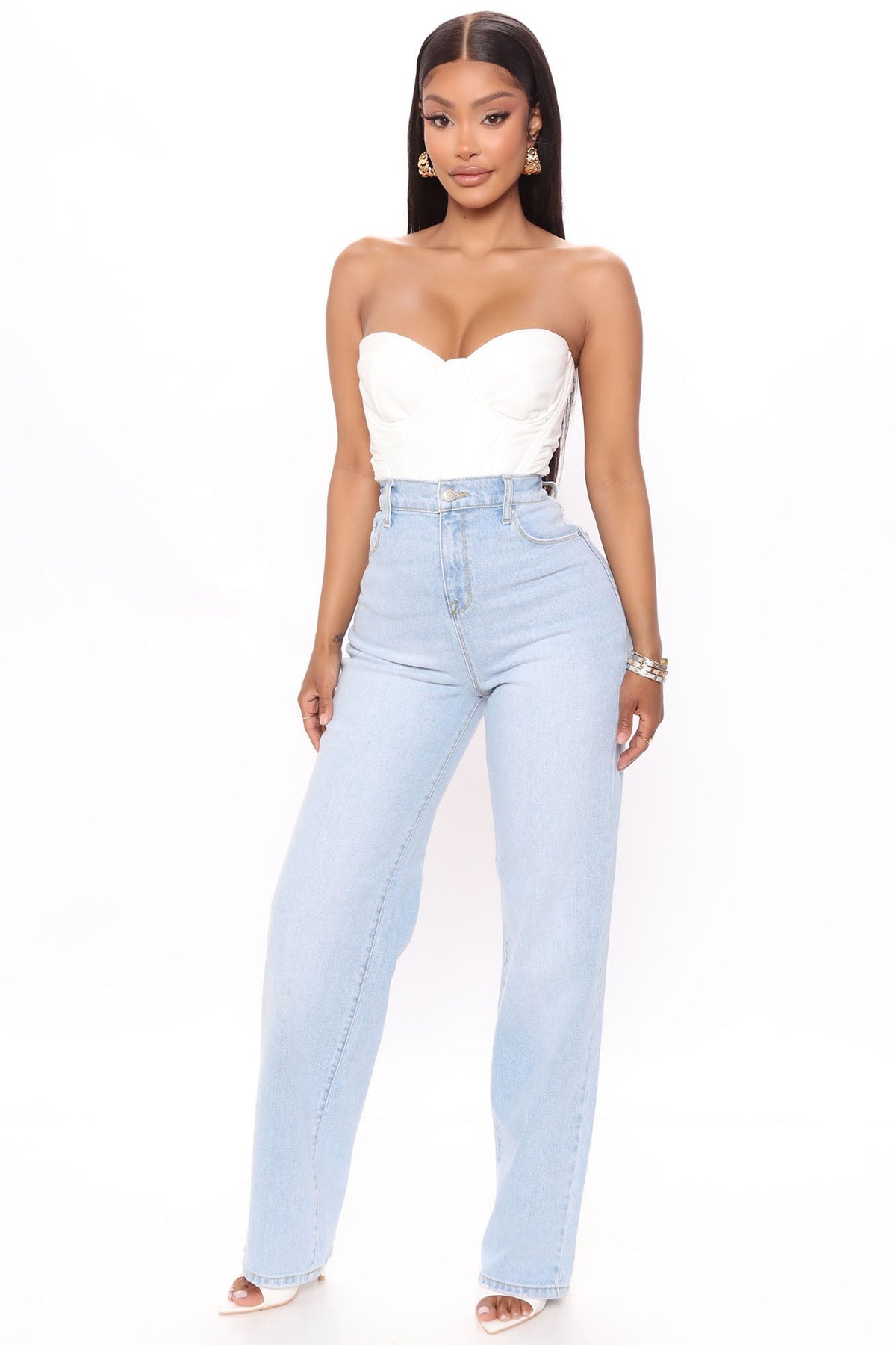 Boy Don't Try It Straight Leg Jeans - Light Blue Wash Ins Street