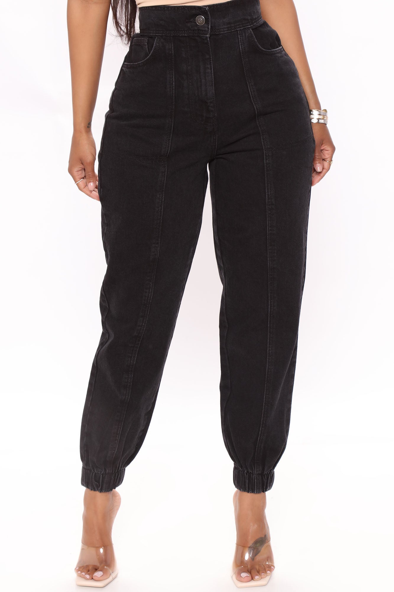 Callin A Coo Cargo Jogger Jeans - Black Ins Street