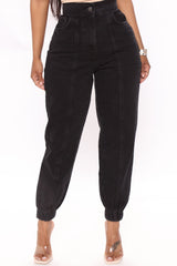 Callin A Coo Cargo Jogger Jeans - Black Ins Street