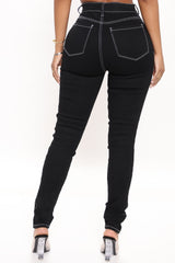 Tawnya Curvy High Rise Skinny Jeans - Black Ins Street