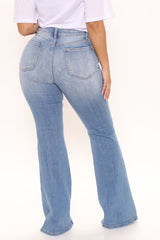 So Very Special High Rise Flare Jeans - Medium Blue Wash Ins Street